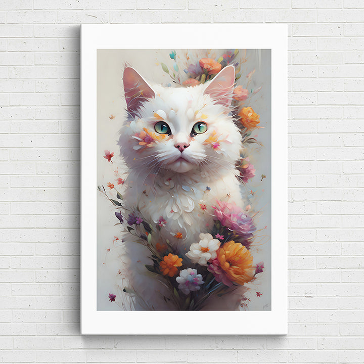 25QEO Floral Felines: Luna - Sightly Prints