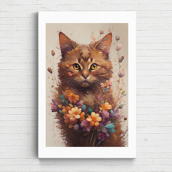 7O1QJ Floral Felines: Maple - Sightly Prints