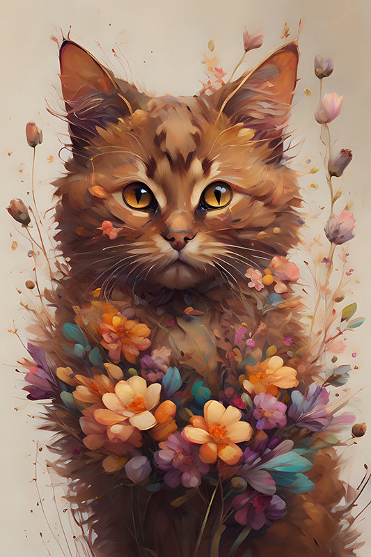 7O1QJ Floral Felines: Maple - Sightly Prints