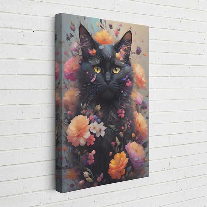 E4SCJ Floral Felines: Onyx - Sightly Prints