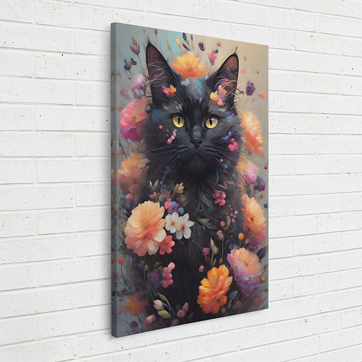 E4SCJ Floral Felines: Onyx - Sightly Prints