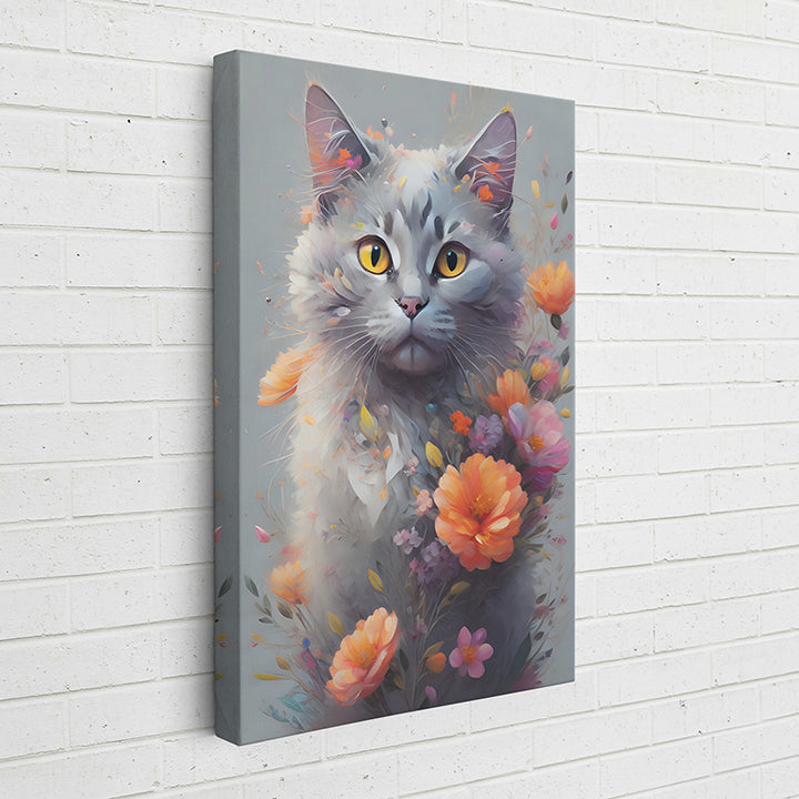 GDNLO Floral Felines: Ash - Sightly Prints