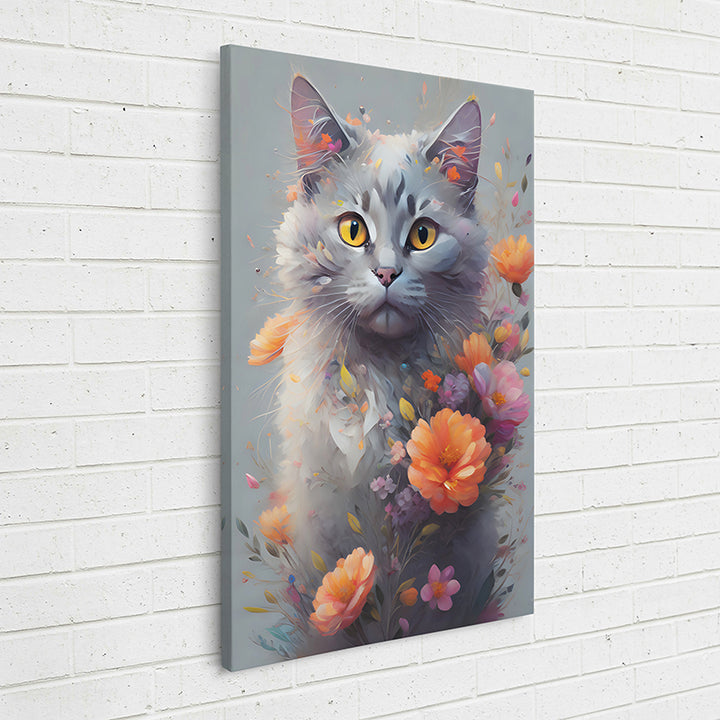 GDNLO Floral Felines: Ash - Sightly Prints