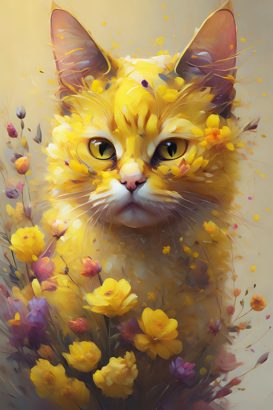 GKOE5 Floral Felines: Sherbert - Sightly Prints