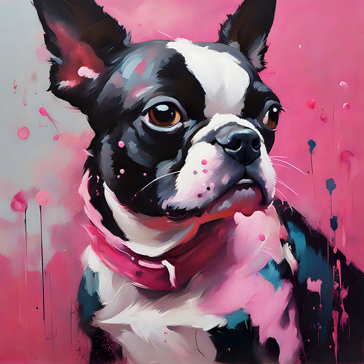 1HXTG Colorful Canine Portraits: Boston Terrier I - Sightly Prints