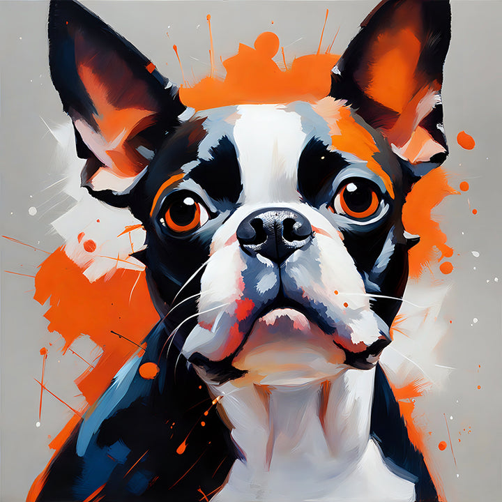 2U9O4 Colorful Canine Portraits: Boston Terrier II - Sightly Prints