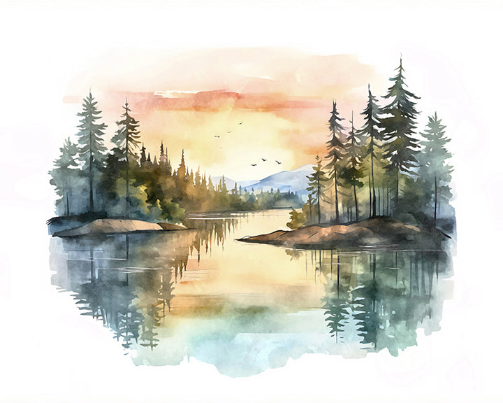 QSW9F Watercolor Horizons XIV - Sightly Prints