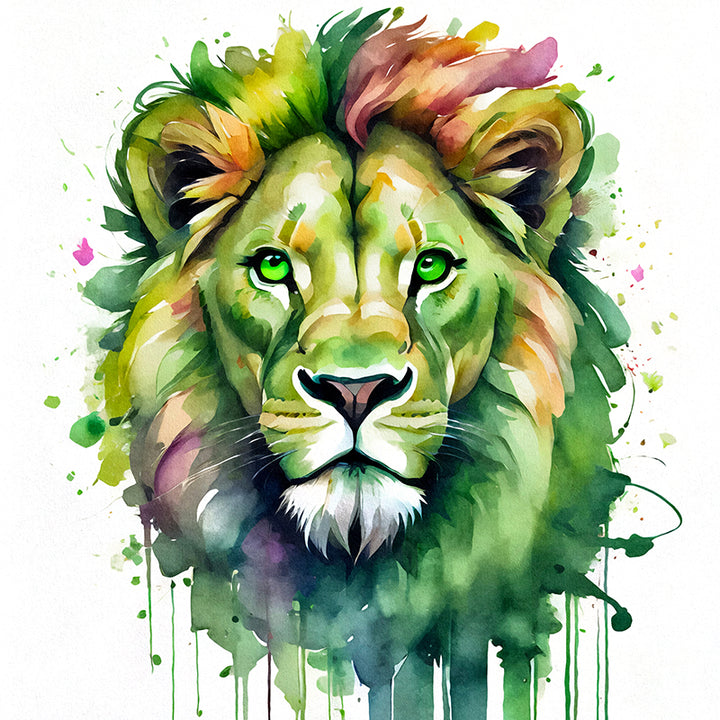 8Z22L Lion on Watercolor III - Sightly Prints