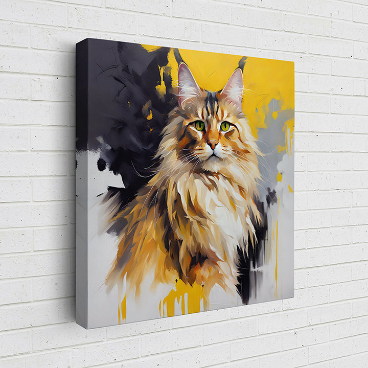 31QZI Colorful Feline Portraits: Maine Coon II - Sightly Prints