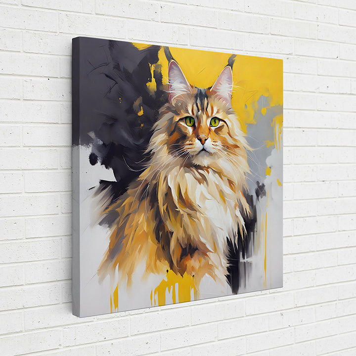 31QZI Colorful Feline Portraits: Maine Coon II - Sightly Prints