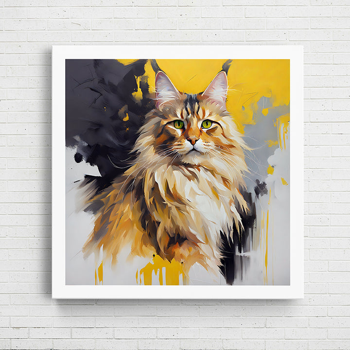 31QZI Colorful Feline Portraits: Maine Coon II - Sightly Prints