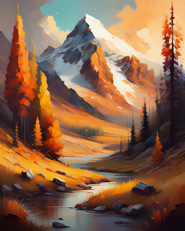 8Q27X Mountains Oil Painting IX - Sightly Prints