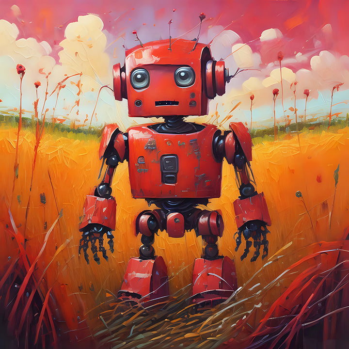 X6M2D Robot in a Field VII - Sightly Prints