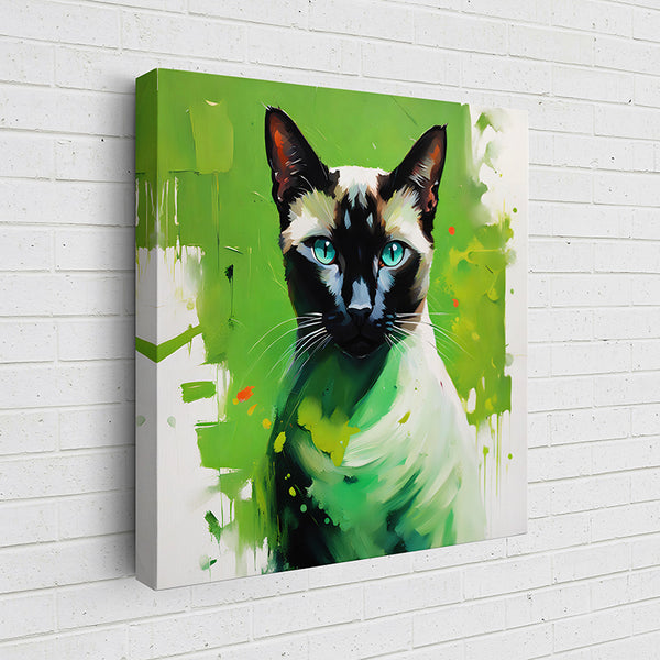 RY7CW Colorful Feline Portraits: Siamese V