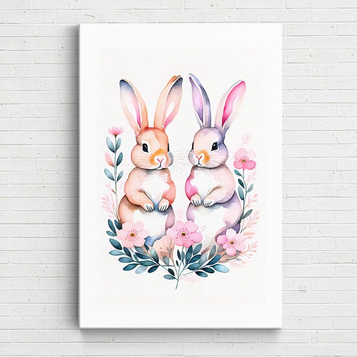 B08WI Watercolor Bunnies 3 - Sightly Prints