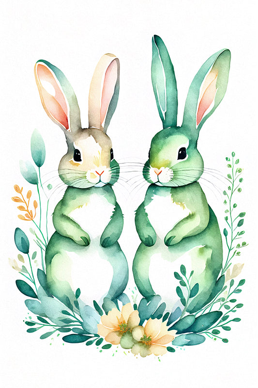 KVOXC Watercolor Bunnies 5 - Sightly Prints