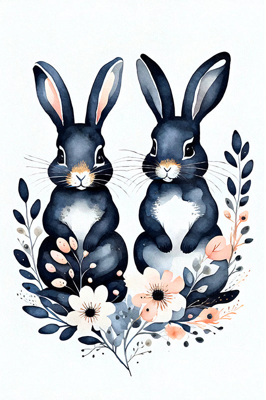 MNSE0 Watercolor Bunnies 7 - Sightly Prints